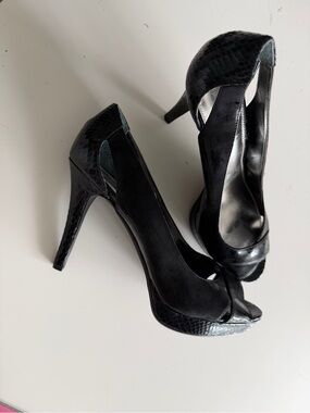 Alfani Black Peep-Toe Stiletto Heels